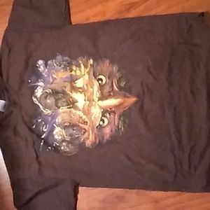 Medium sized Gildan t shirt. Brown